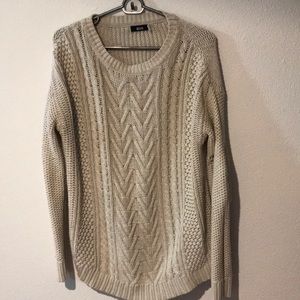 White fisherman sweater